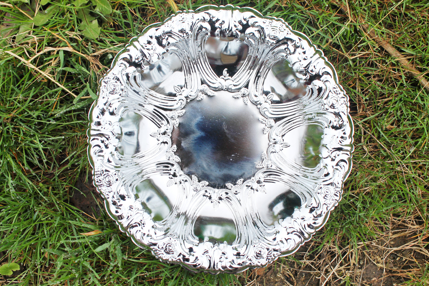Vintage silver-plated fruit plate - lightweight - fruity serving bowl - 1970-1980 - vintage silver plate