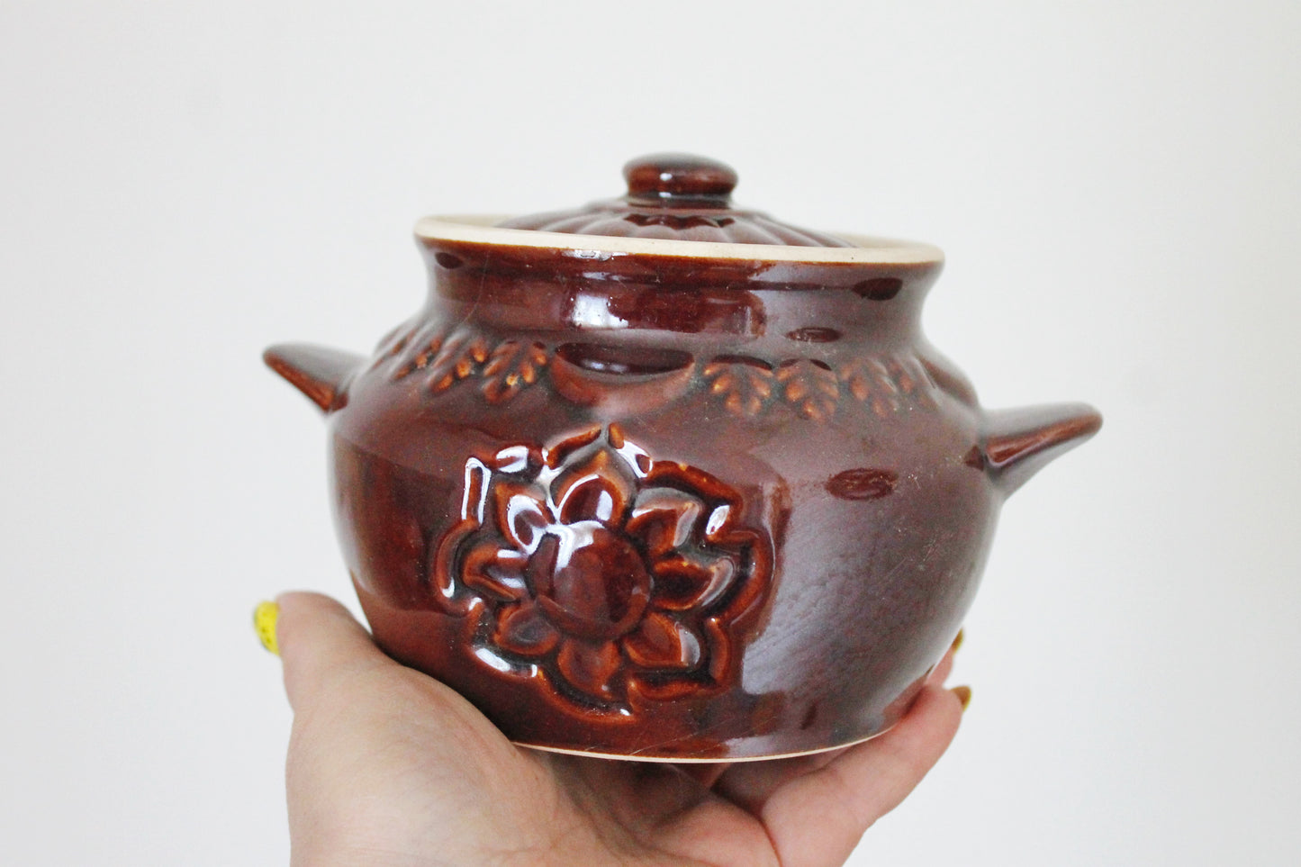Vintage Brown Ceramic Cooking Pots Set of 4 - Rustic Clay Casserole Pots with Lids - Oven-Safe Clay Pots - Ukrainian Kitchenware - 1990s