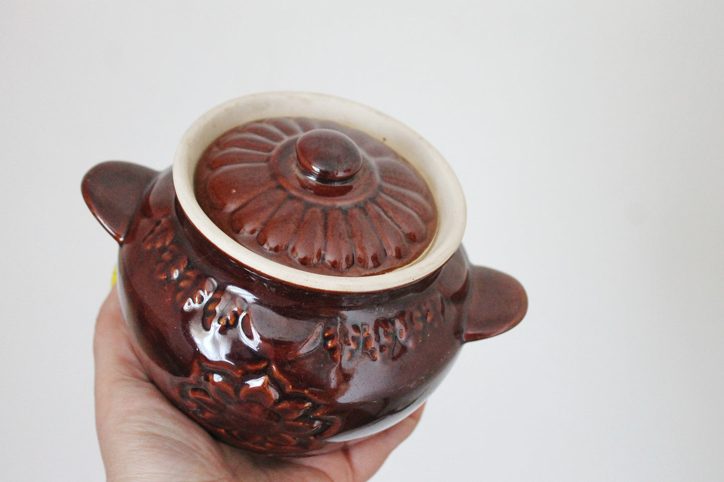 Vintage Brown Ceramic Cooking Pots Set of 4 - Rustic Clay Casserole Pots with Lids - Oven-Safe Clay Pots - Ukrainian Kitchenware - 1990s