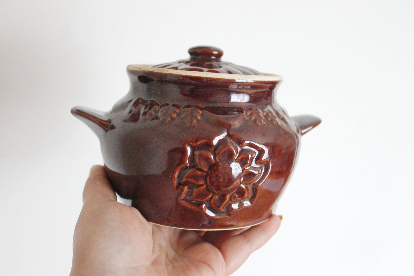 Vintage Brown Ceramic Cooking Pots Set of 4 - Rustic Clay Casserole Pots with Lids - Oven-Safe Clay Pots - Ukrainian Kitchenware - 1990s