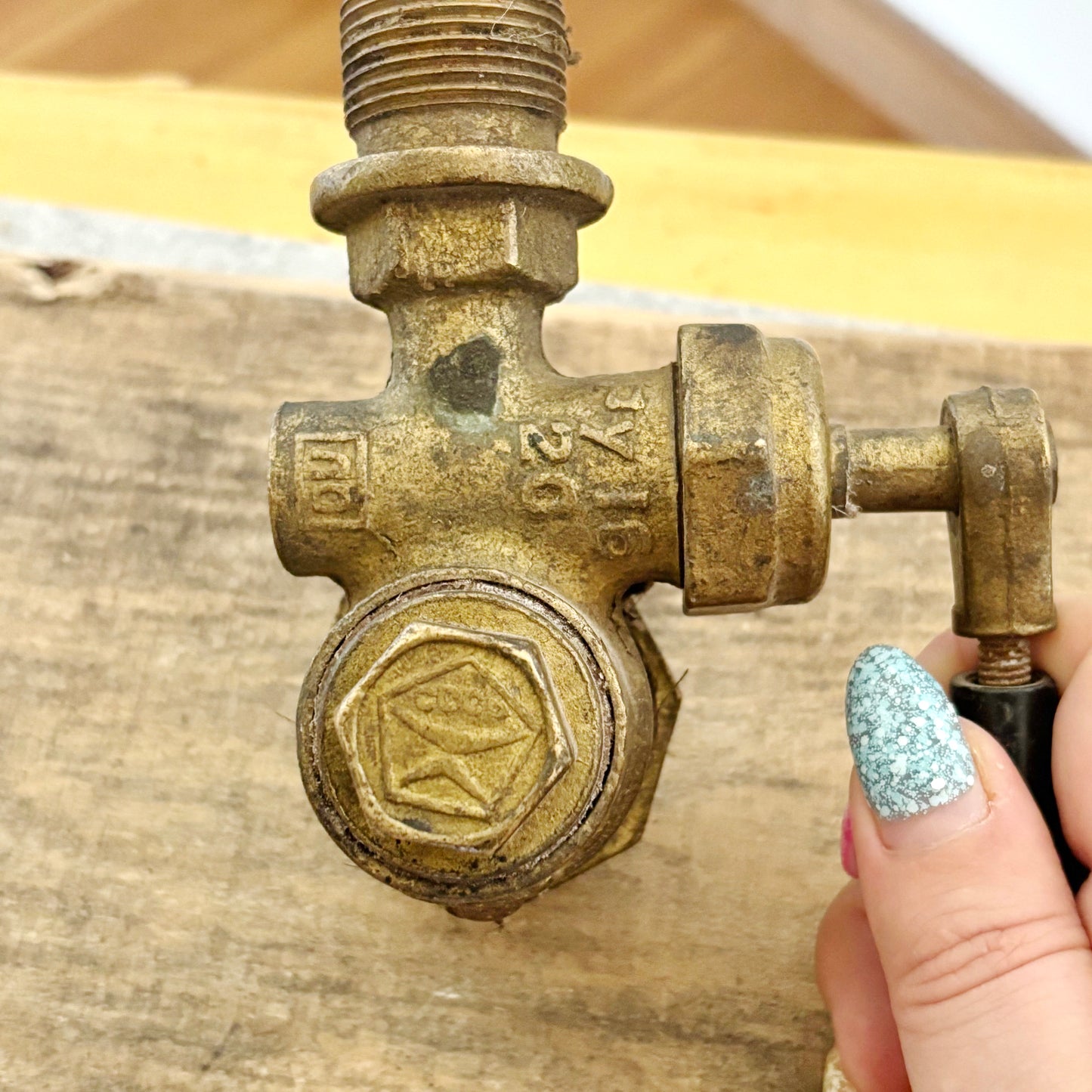 Vintage Soviet Brass Shut-Off Valve | USSR Industrial Plumbing Faucet | Steampunk Decor, Retro Brass Hardware, Soviet Collectible Tool