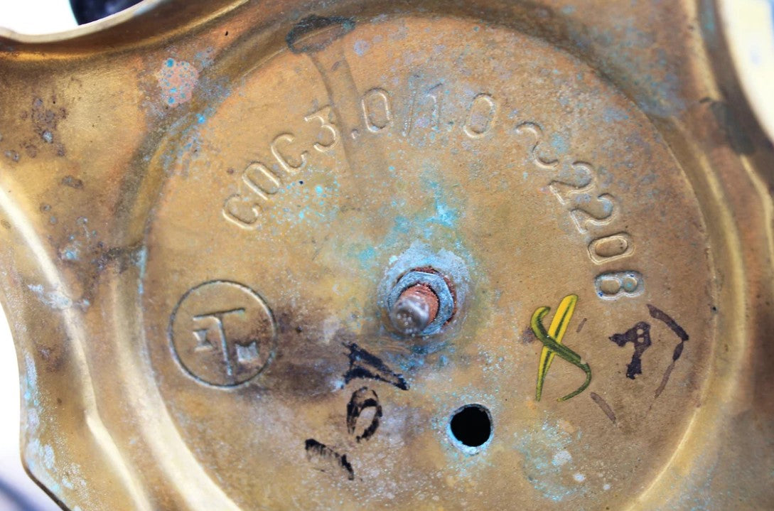 Vintage USSR samovar 15 inches -Soviet vintage copper samovar on a tray - hand painted teapot - hand painted samovar - USSR kitchen - Soviet home decor