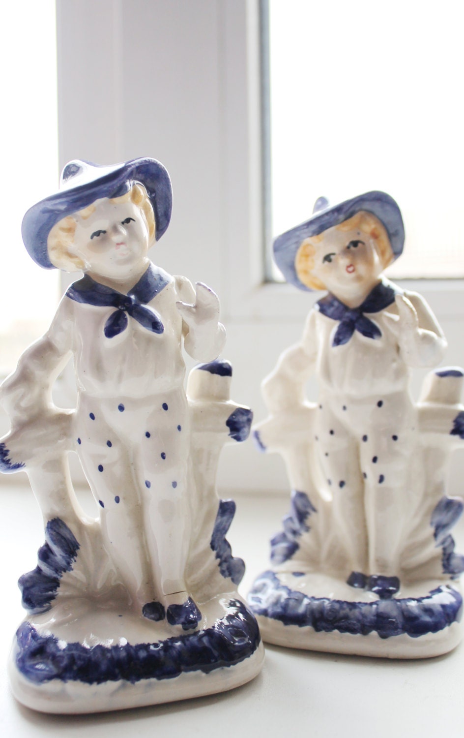 Vintage Porcelain boy in blue hat - soviet porcelain figurine - USSR decor - USSR vintage - later 1980s