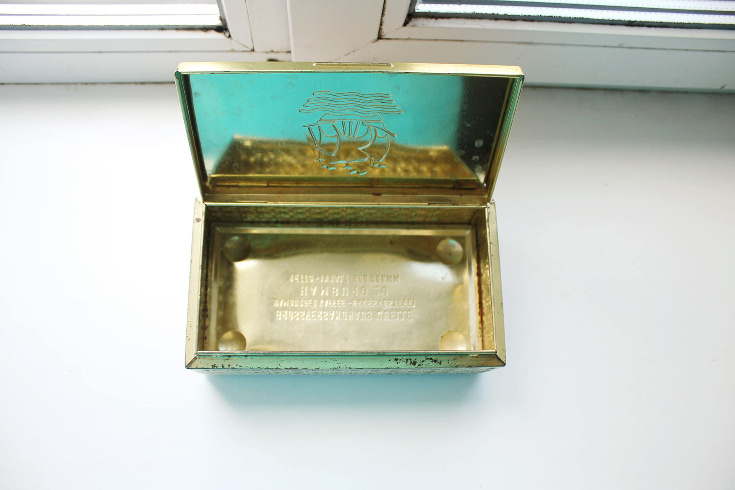 Vintage metall tin box for storing coffee - from Germany - 1970s