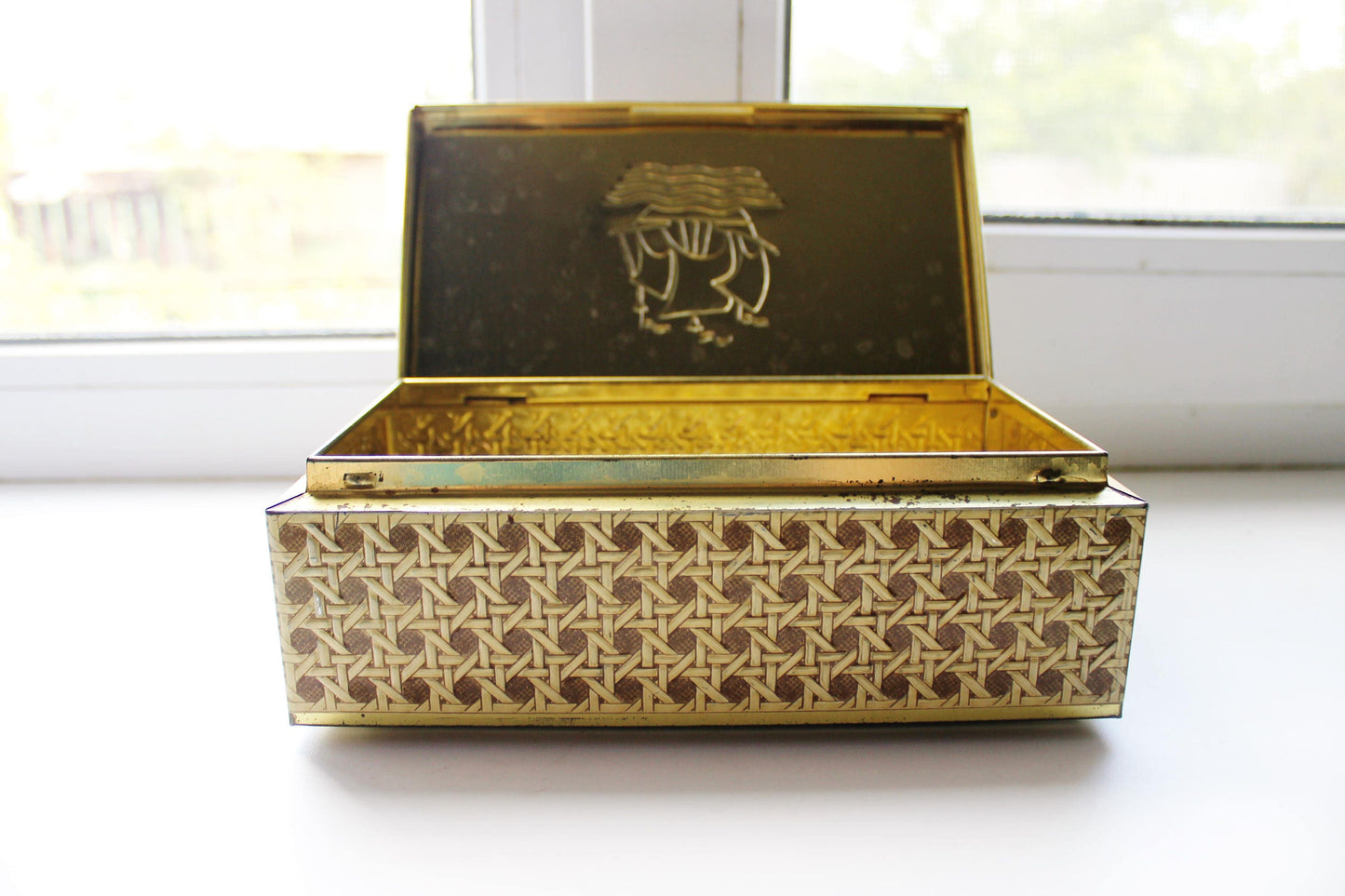 Vintage metall tin box for storing coffee - from Germany - 1970s
