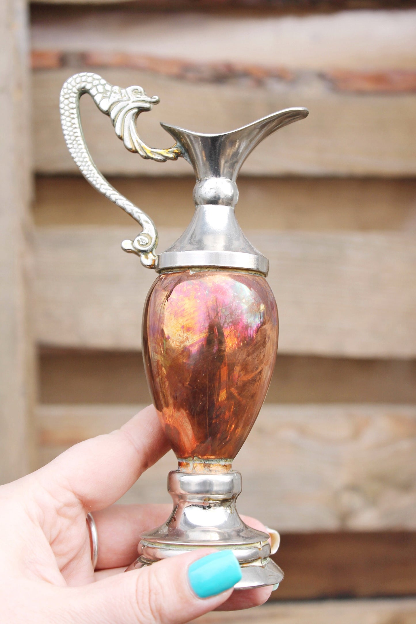 Vintage small metall decorative jug - vintage vase - 1980 - vintage jug