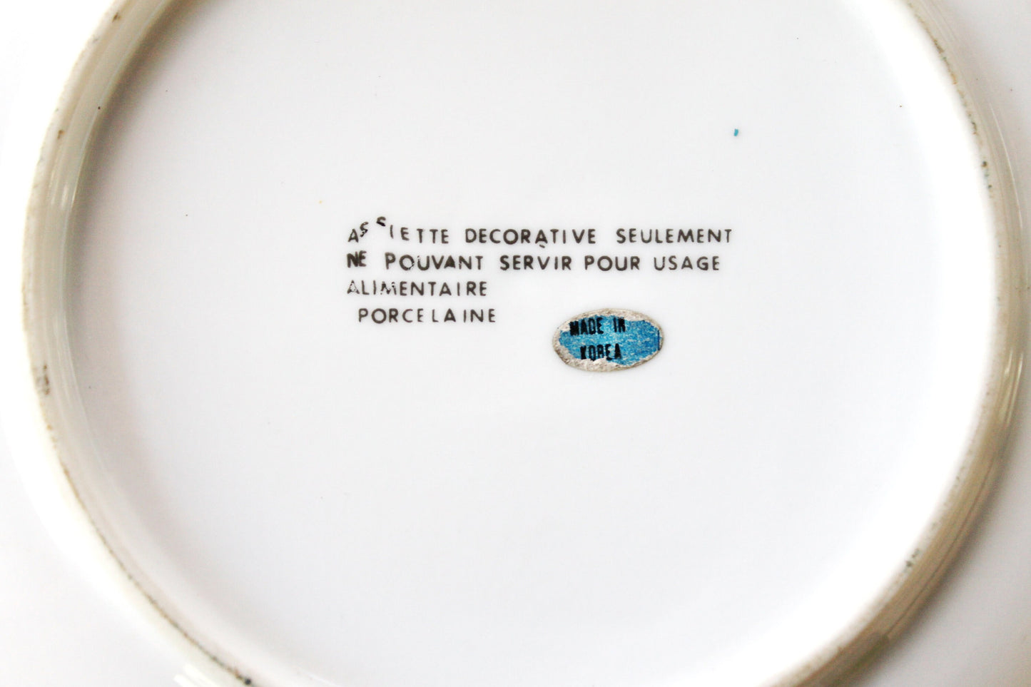 Vintage decorative porcelain wall plate. Made in Korea - vintage plate - vintage wall plate - 1980