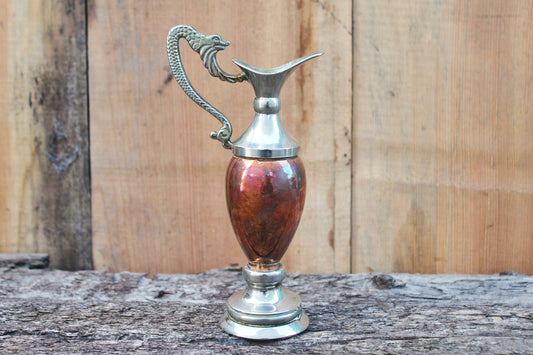 Vintage small metall decorative jug - vintage vase - 1980 - vintage jug