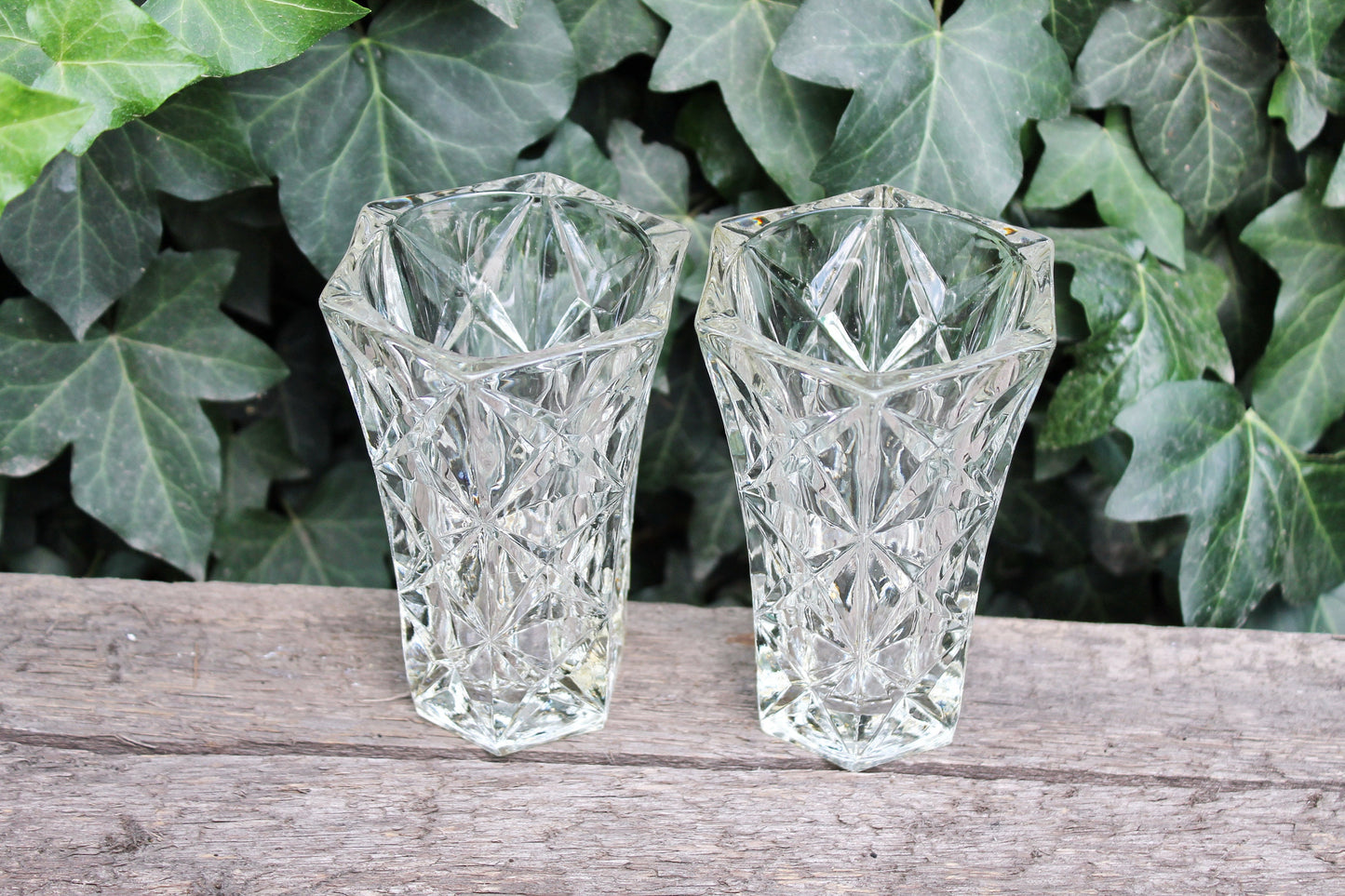 Small vintage glass vase - USSR beautiful vintage vase - soviet small vase - home decor vase - 1980s