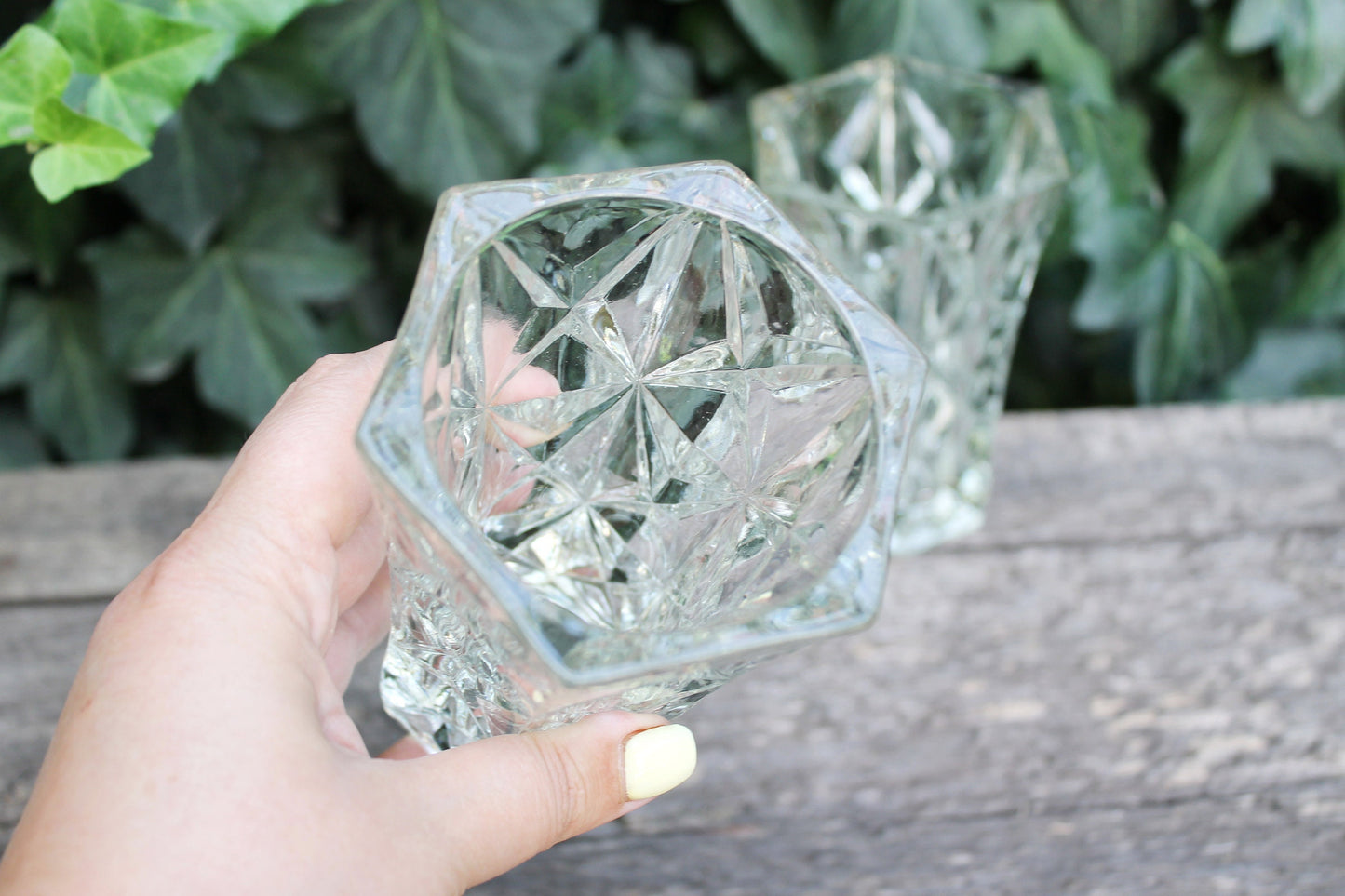 Small vintage glass vase - USSR beautiful vintage vase - soviet small vase - home decor vase - 1980s