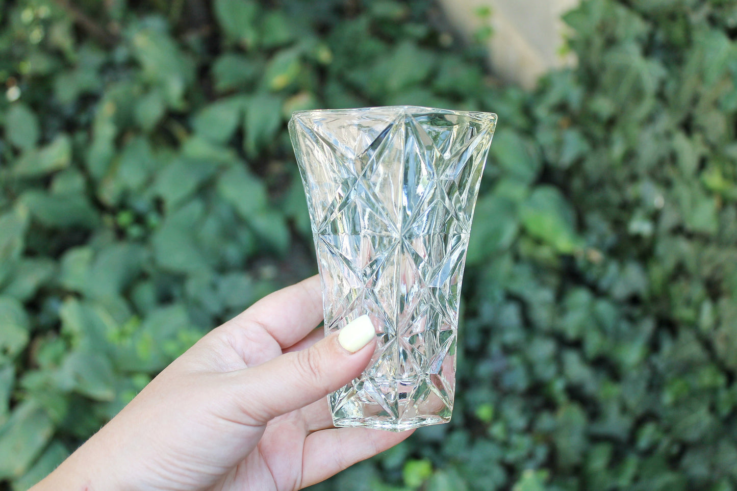 Small vintage glass vase - USSR beautiful vintage vase - soviet small vase - home decor vase - 1980s