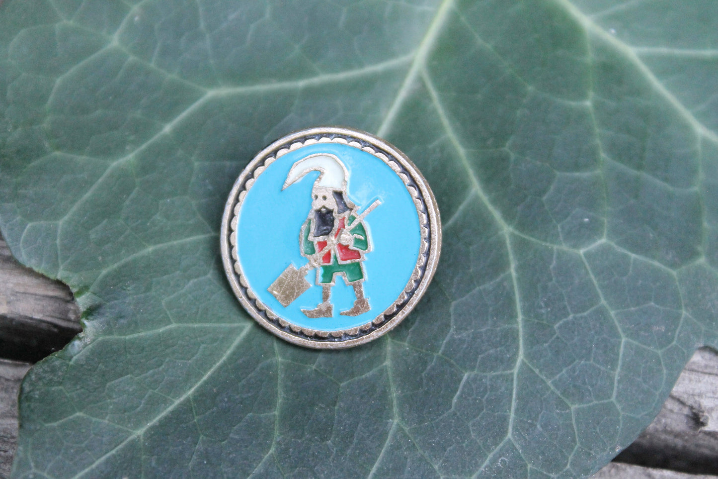 Vintage soviet children's pin badge "A gnome" - fairytale, made in USSR, 1970s