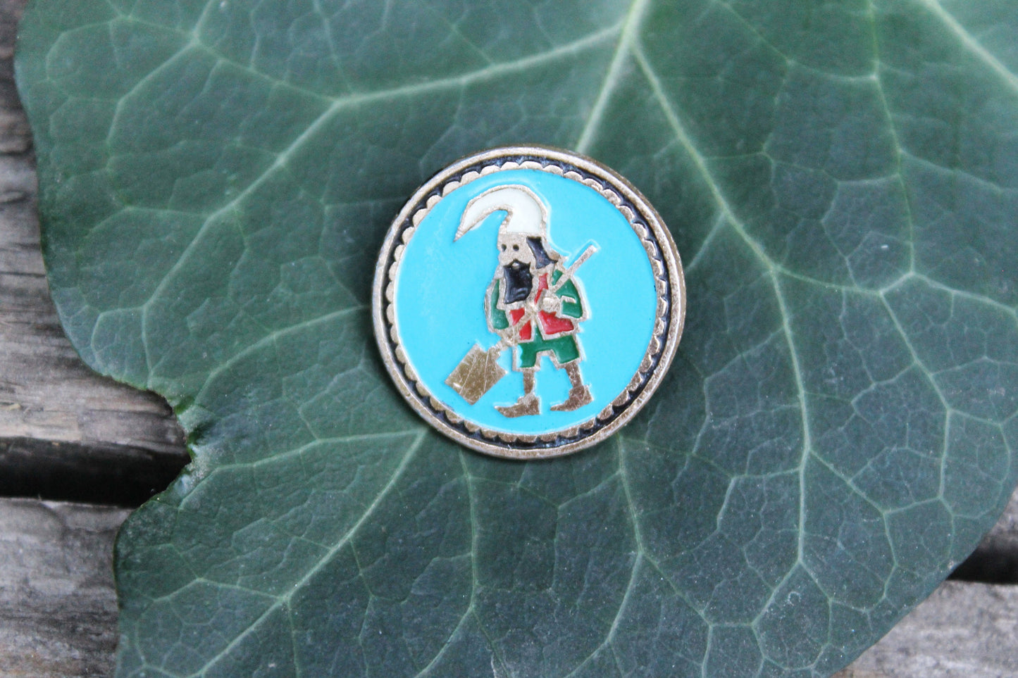 Vintage soviet children's pin badge "A gnome" - fairytale, made in USSR, 1970s