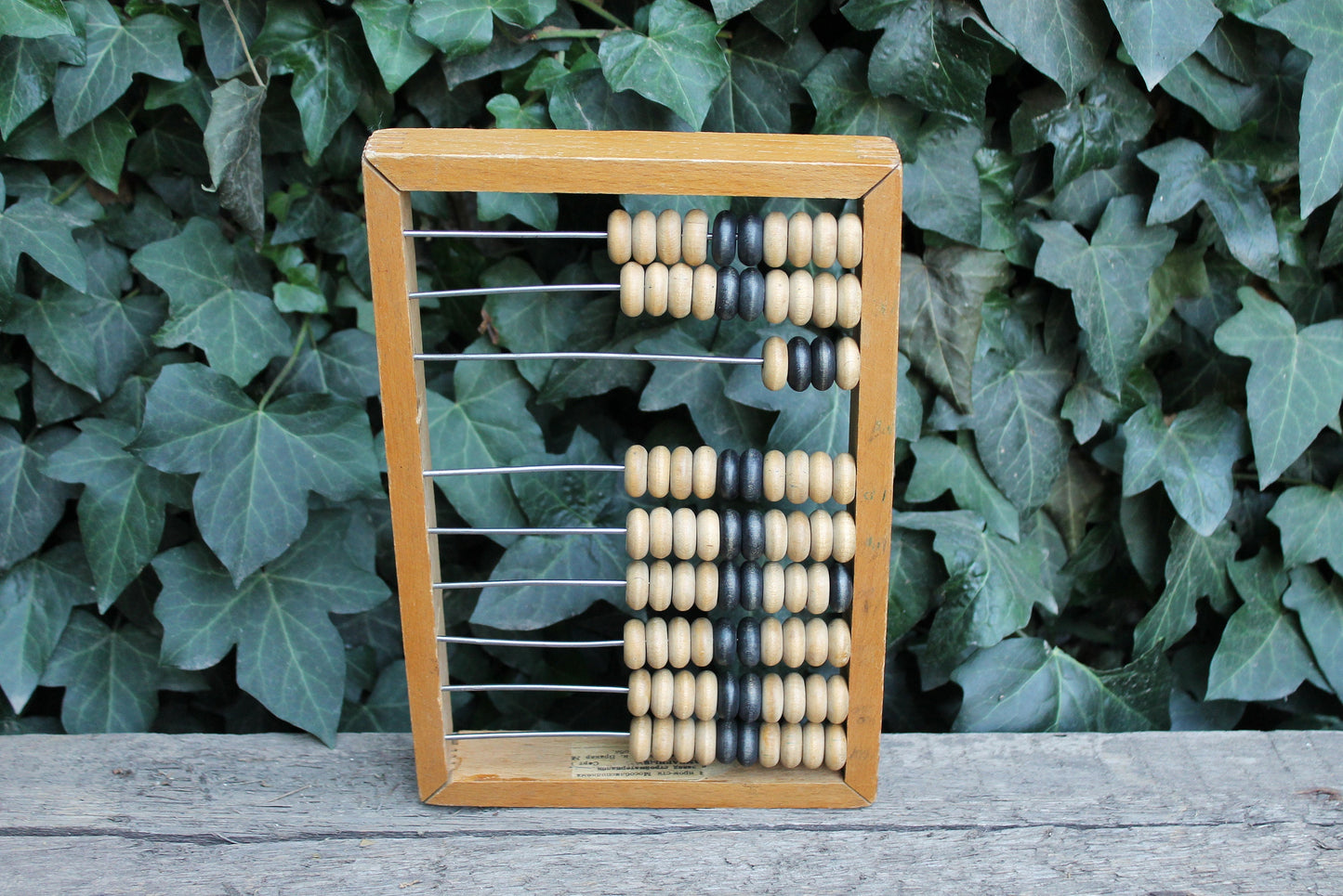 Soviet vintage wooden abacus - big calculator. USSR era 1970's.