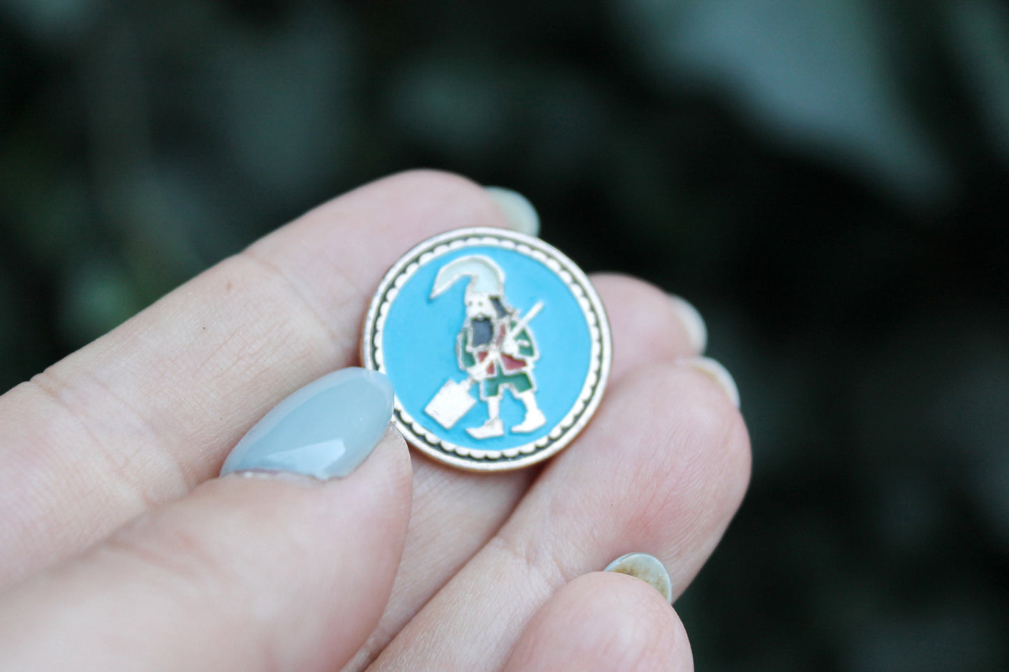 Vintage soviet children's pin badge "A gnome" - fairytale, made in USSR, 1970s