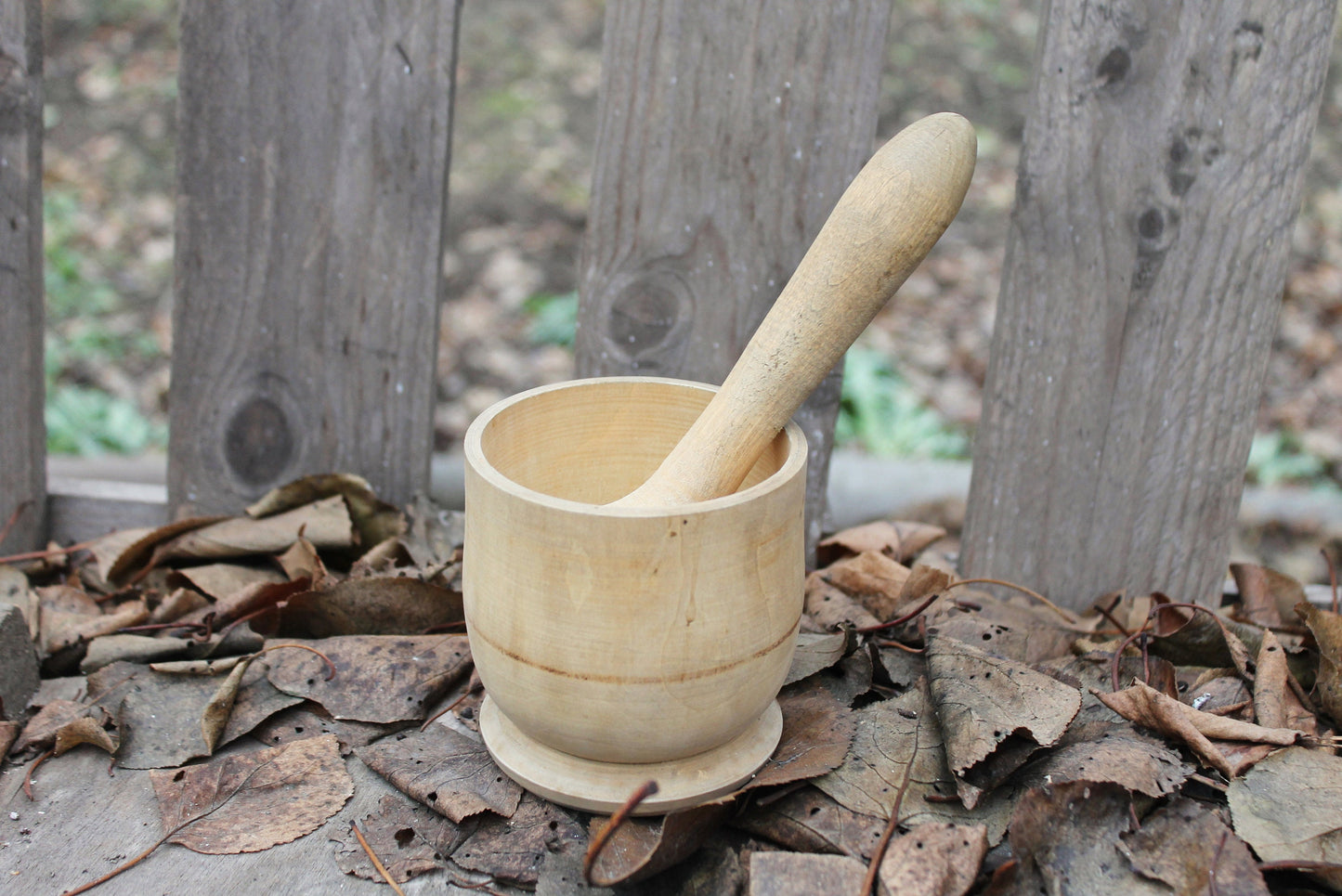 Vintage wooden Mortar & Pestle - Soviet Union - USSR - Ukrainain cookware - 1960s