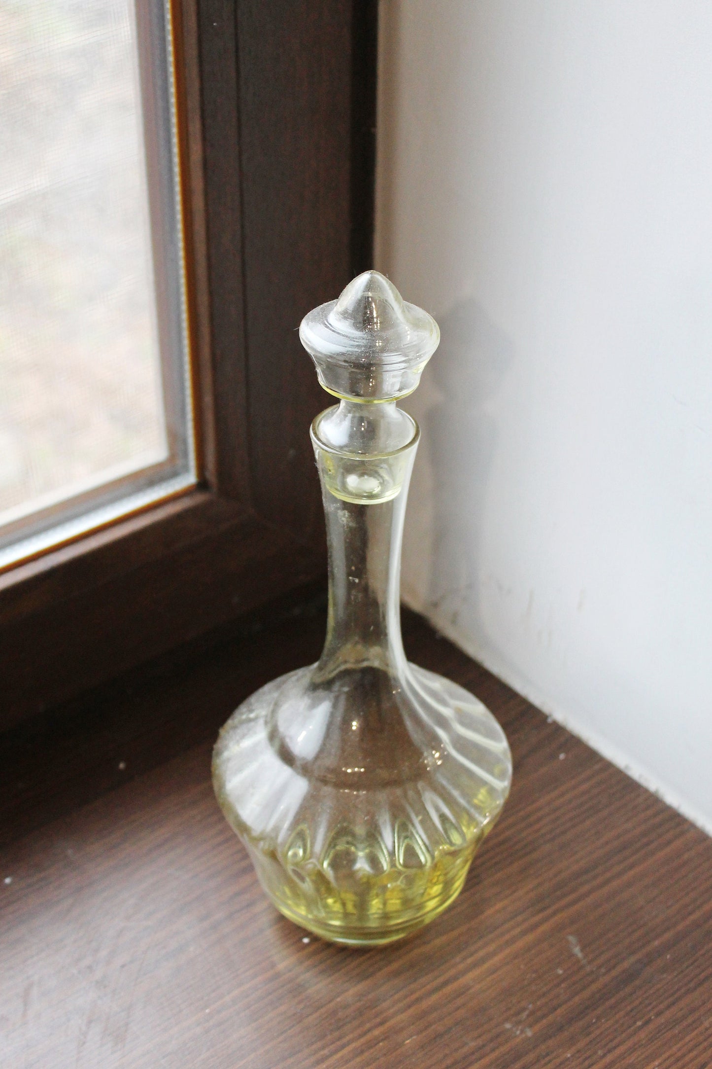Vintage Carafe - Soviet Glass Wine Bottle - Decanter for Vodka or Wine with a Stopper - USSR Dinnerware - Soviet Whiskey Carafe - 1970s