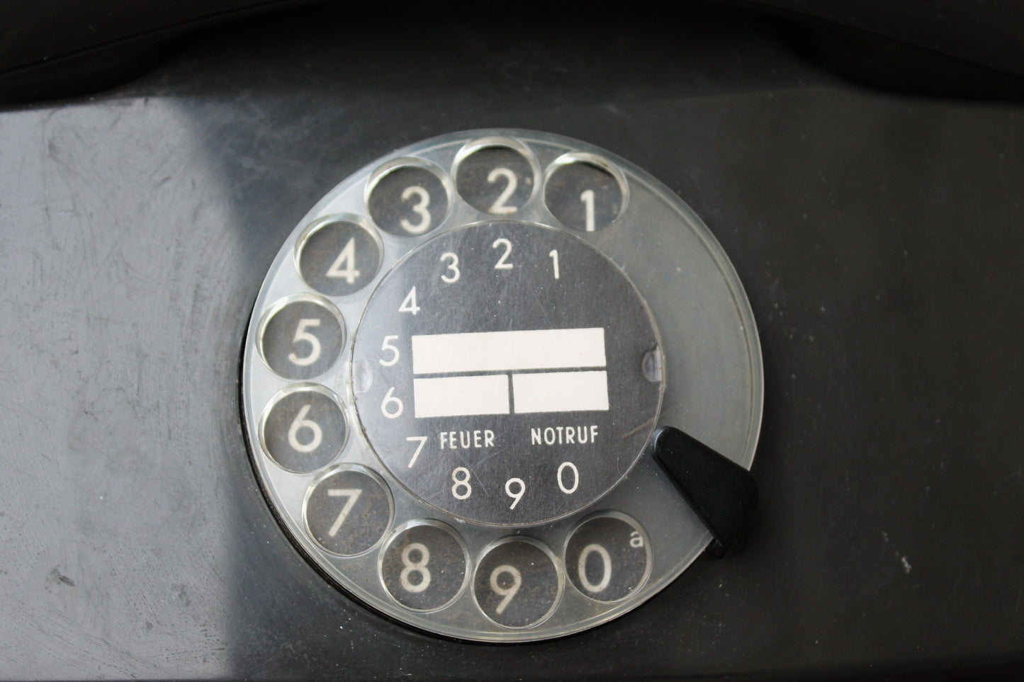 Vintage Soviet rotary black telephone - circle dial rotary phone - vintage phone - Old Dial Desk Phone