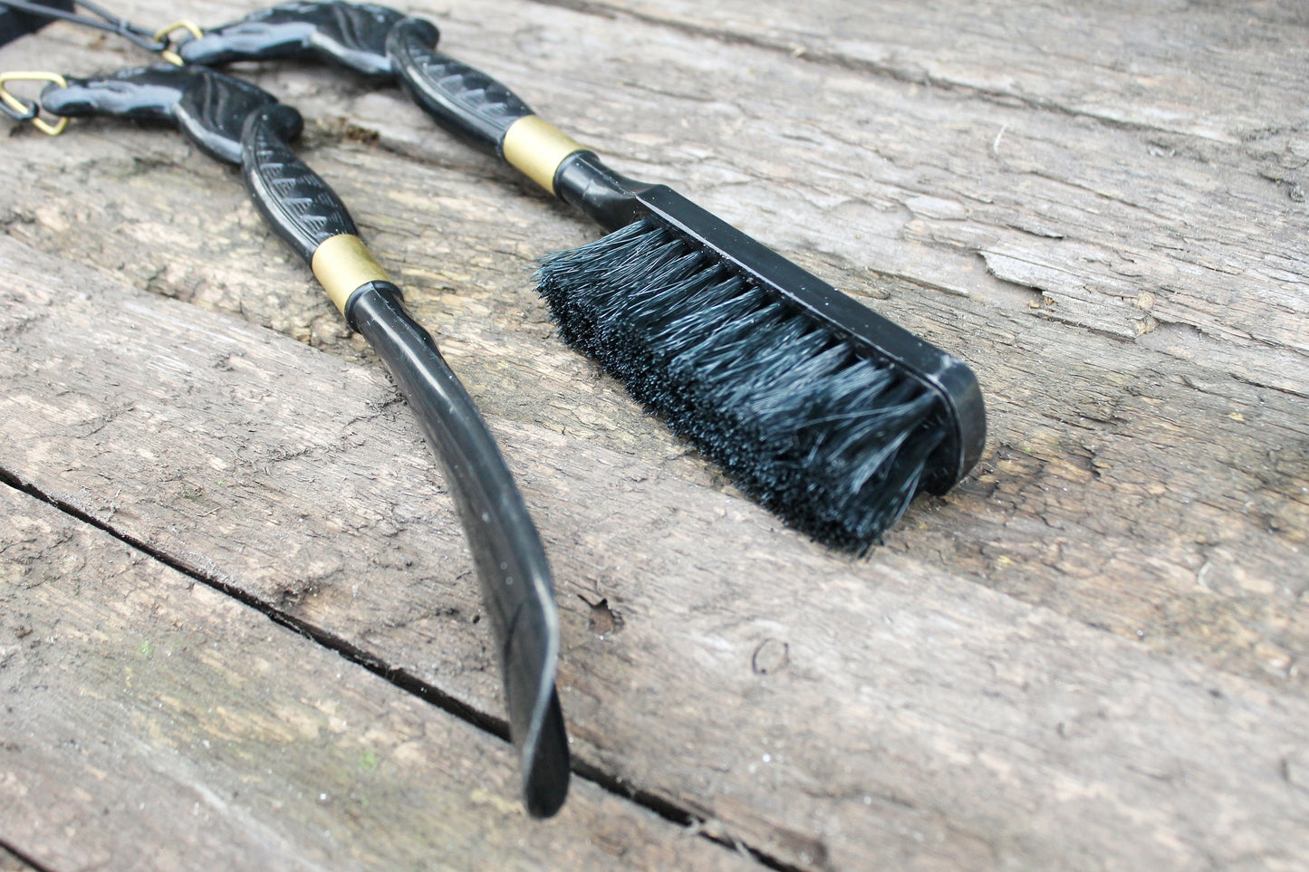 Vintage Set of Clothes Brush and Shoe Horn in case, old Soviet USSR retro hallway lobby accessories kit