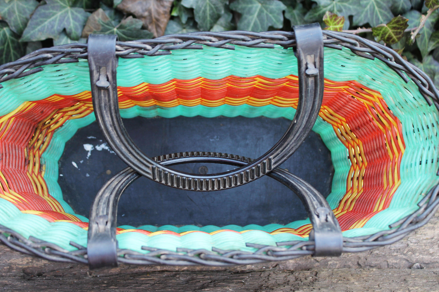 Vintage basket -Go shopping - Made in USSR - Vintage home bag - Plastic basket - Picnic basket - reusable bag - 1970s