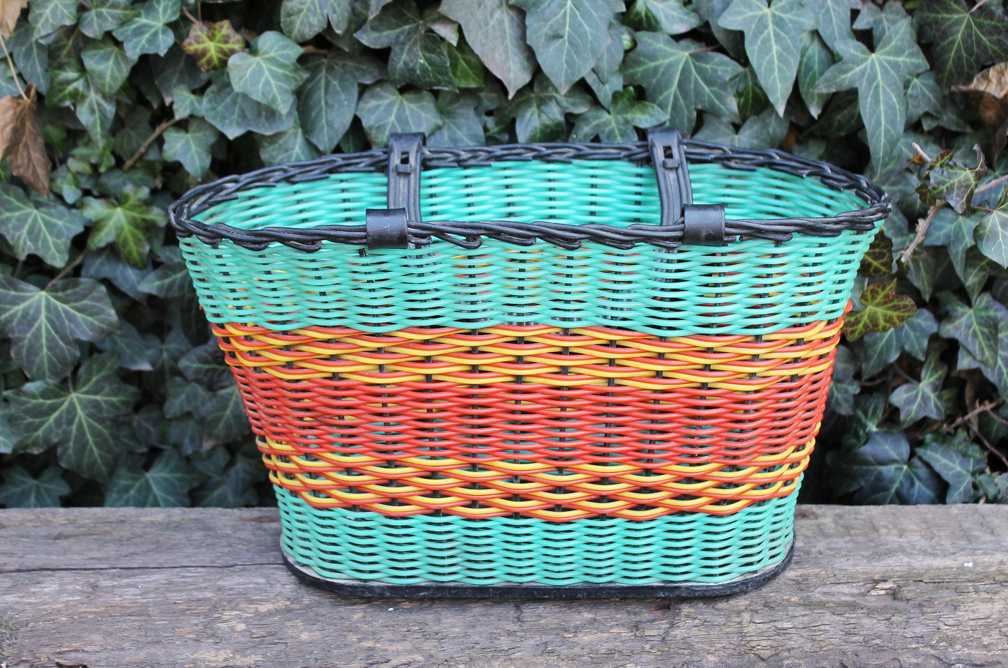 Vintage basket -Go shopping - Made in USSR - Vintage home bag - Plastic basket - Picnic basket - reusable bag - 1970s