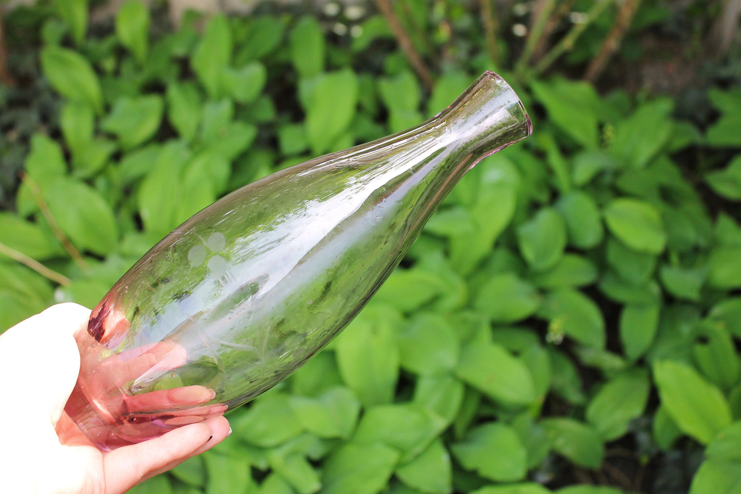 Vintage glass bottle - USSR vase - USSR Carafe - Soviet Glass Wine Bottle - Soviet Whiskey Carafe - 1970s