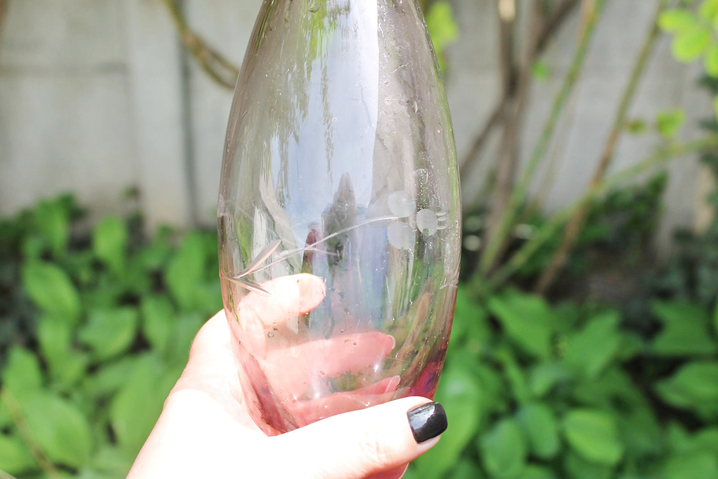 Vintage glass bottle - USSR vase - USSR Carafe - Soviet Glass Wine Bottle - Soviet Whiskey Carafe - 1970s