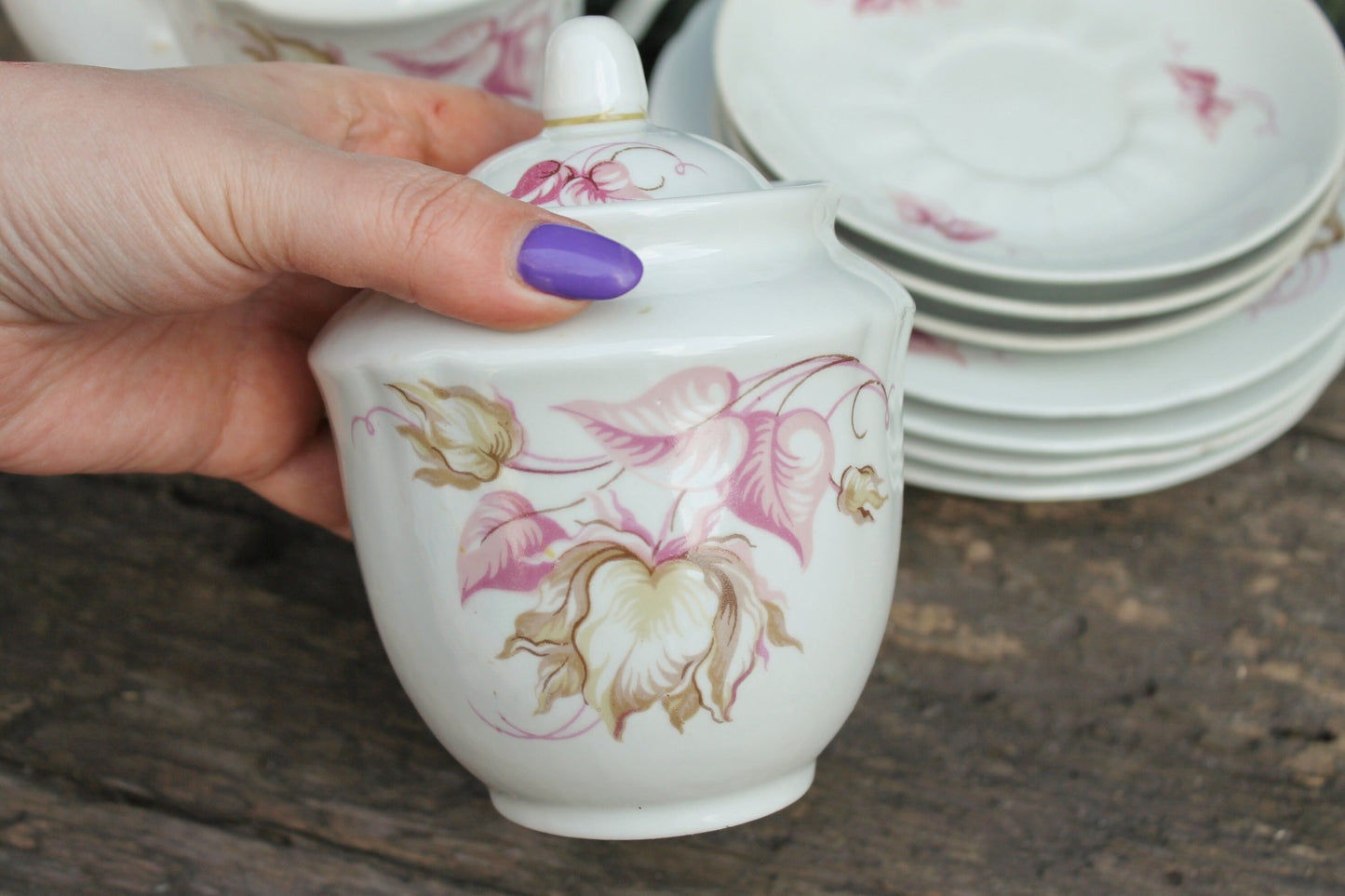 Vintage USSR ceramic sugar bowl from servise - Baranivka Porcelain Factory - beautiful soviet ceramic sugar bowl - 1970s