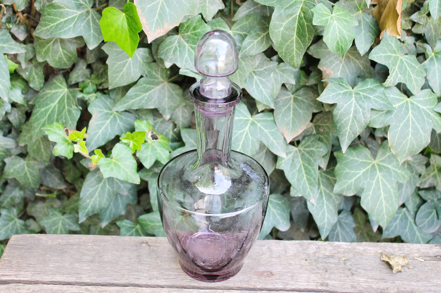 Vintage glass purple bottle - USSR vase - USSR Carafe - Soviet Glass Wine Bottle - Soviet Whiskey Carafe - 1970s