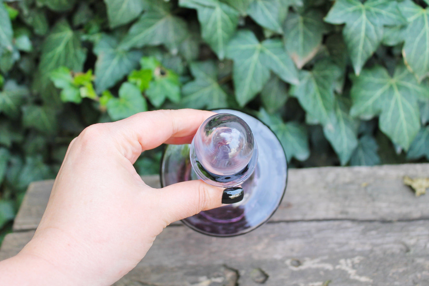 Vintage glass purple bottle - USSR vase - USSR Carafe - Soviet Glass Wine Bottle - Soviet Whiskey Carafe - 1970s