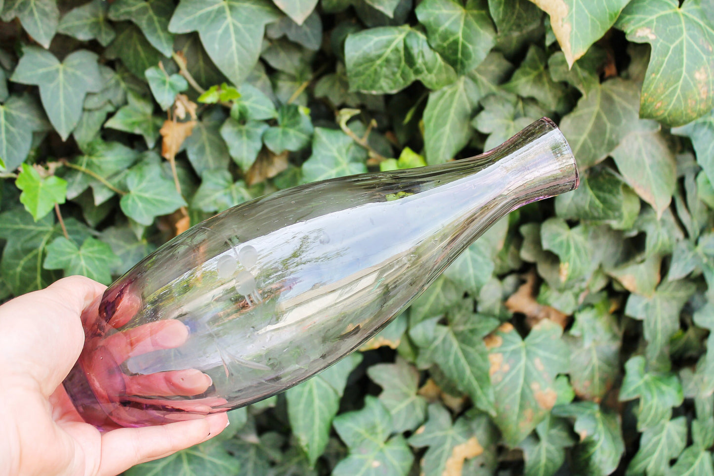 Vintage glass bottle - USSR vase - USSR Carafe - Soviet Glass Wine Bottle - Soviet Whiskey Carafe - 1970s