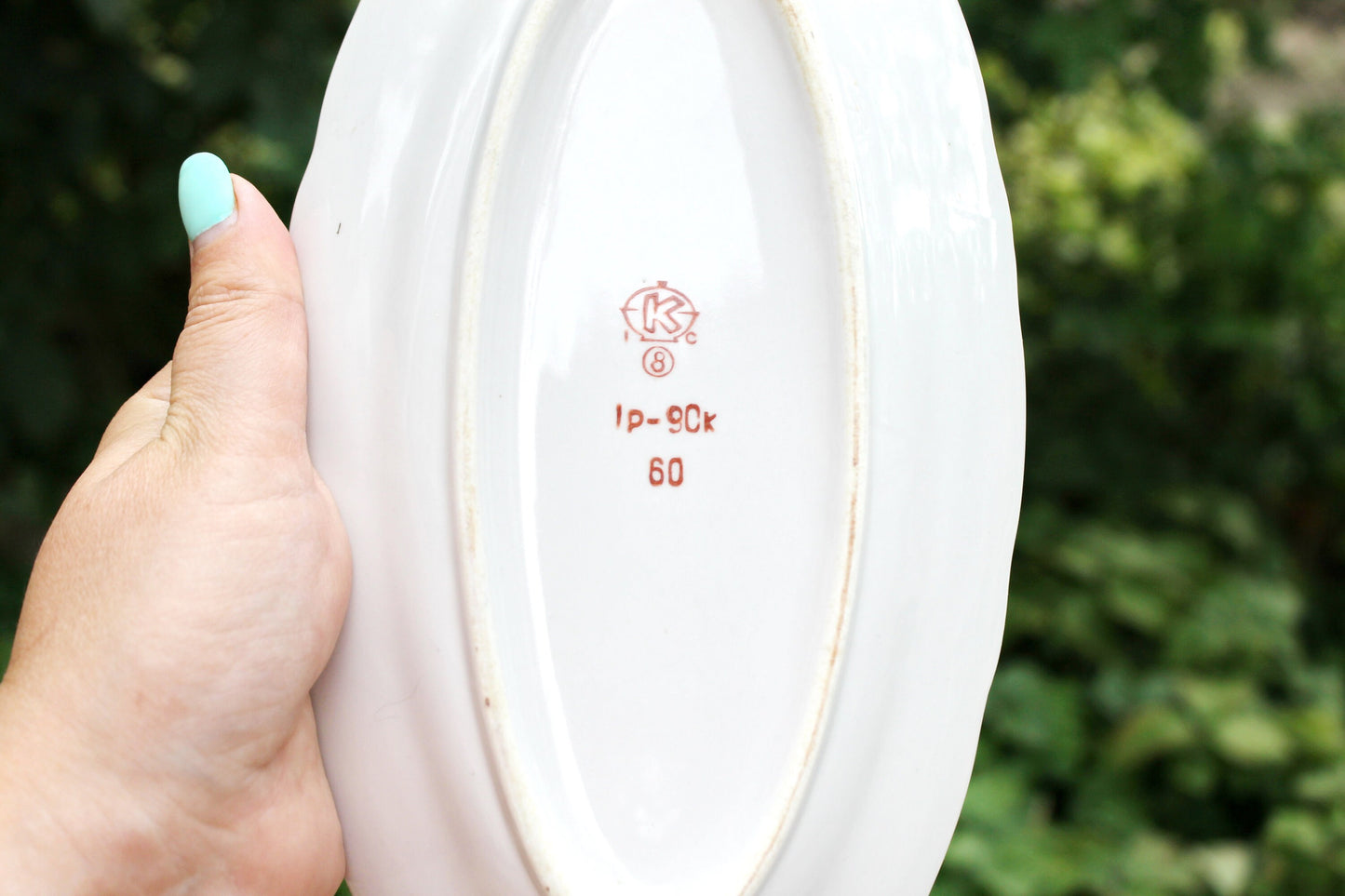 Platter Oval Plate 10.2 inches - Vintage Ceramic Dish Porcelain - Made in USSR 1962-1972 - Soviet vintage Bowl - Korosten porcelain factory