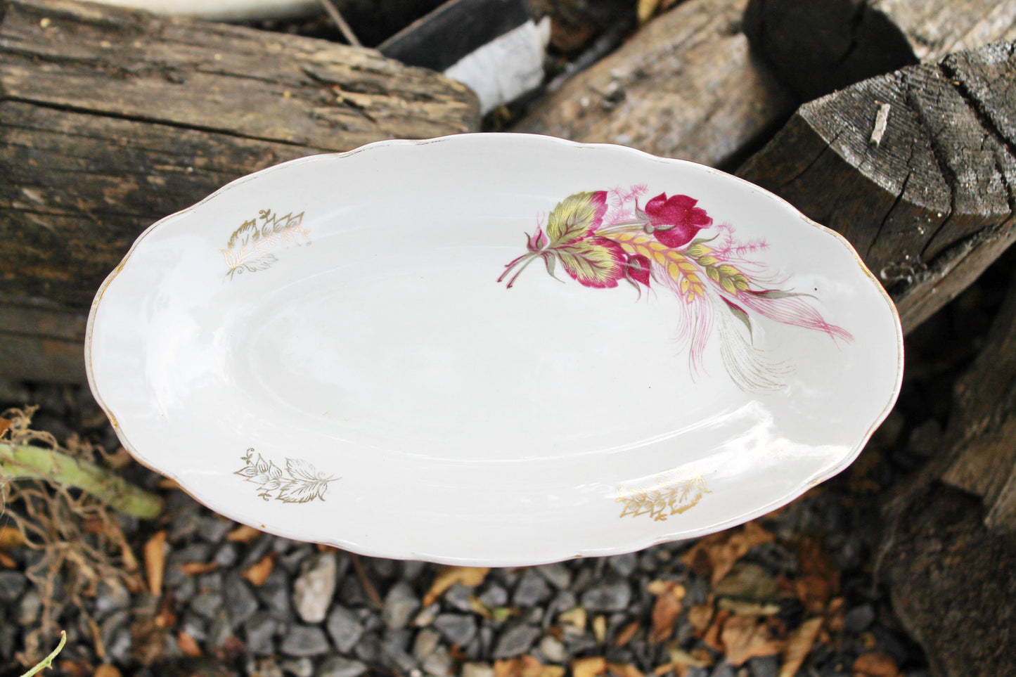 Platter Oval Plate 10.2 inches - Vintage Ceramic Dish Porcelain - Made in USSR 1962-1972 - Soviet vintage Bowl - Korosten porcelain factory