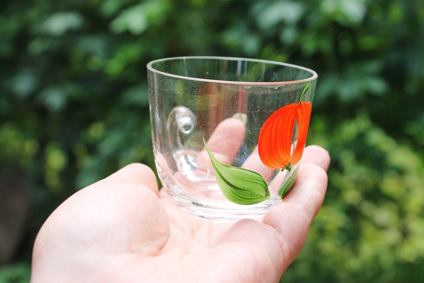 Pair of USSR vintage glass coffee cups - small glass cups - set of two glass drinking cups - vintage USSR cups - 1970s