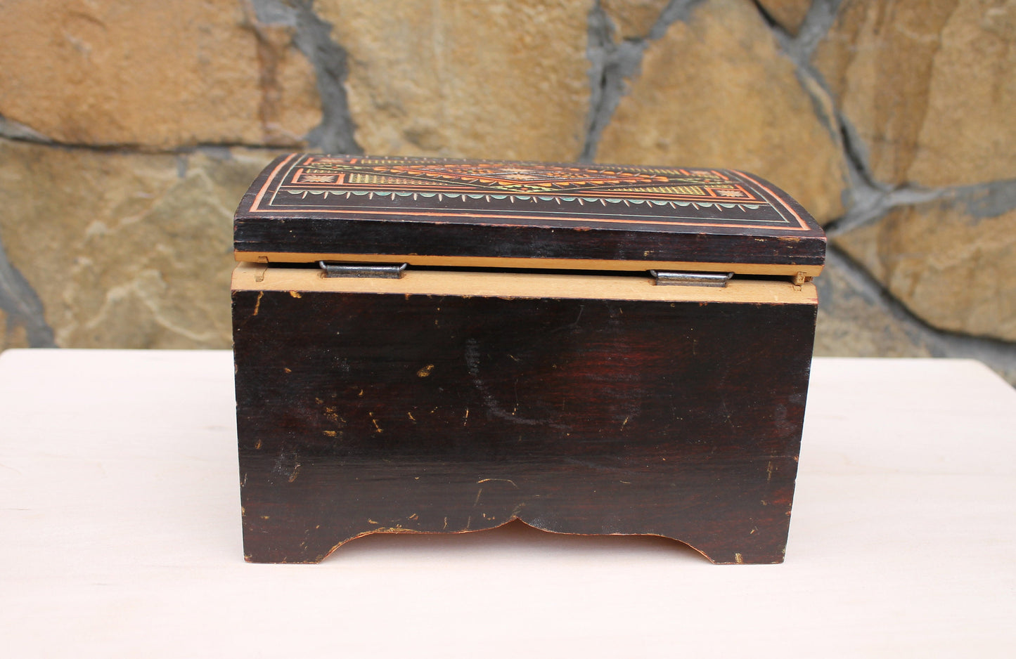 Vintage wooden box - made in Ukraine vintage jewelry box - 1970s