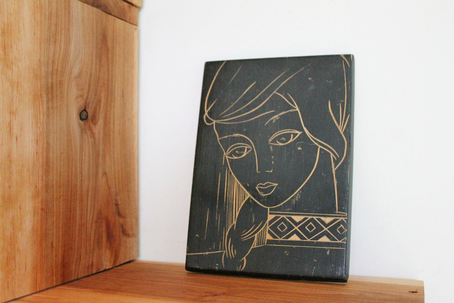 Soviet Ukraine wooden wall hanging - Women - Wooden wall decor - Carved wooden picture - Home decor USSR era - 1968