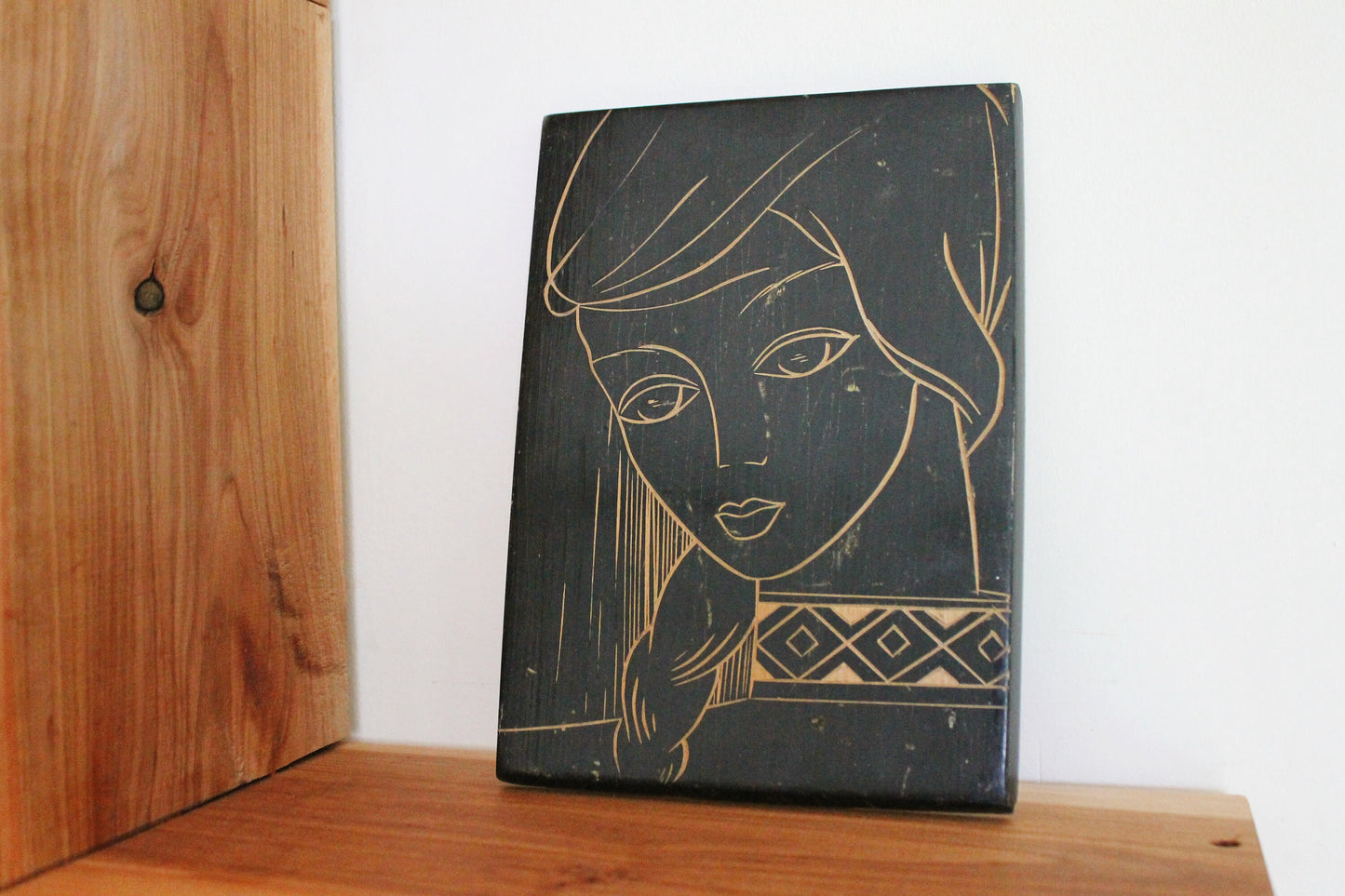 Soviet Ukraine wooden wall hanging - Women - Wooden wall decor - Carved wooden picture - Home decor USSR era - 1968
