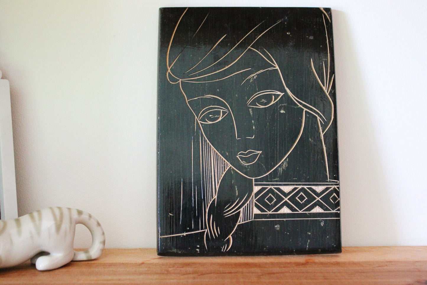 Soviet Ukraine wooden wall hanging - Women - Wooden wall decor - Carved wooden picture - Home decor USSR era - 1968