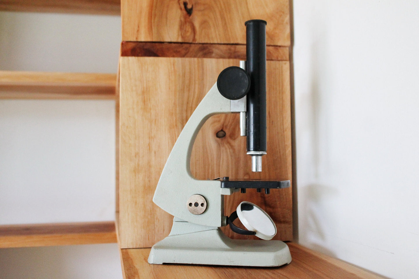 Soviet Vintage School Microscope JunNat-1 optical instrument made in USSR - 1980s - Ukrainian vintage