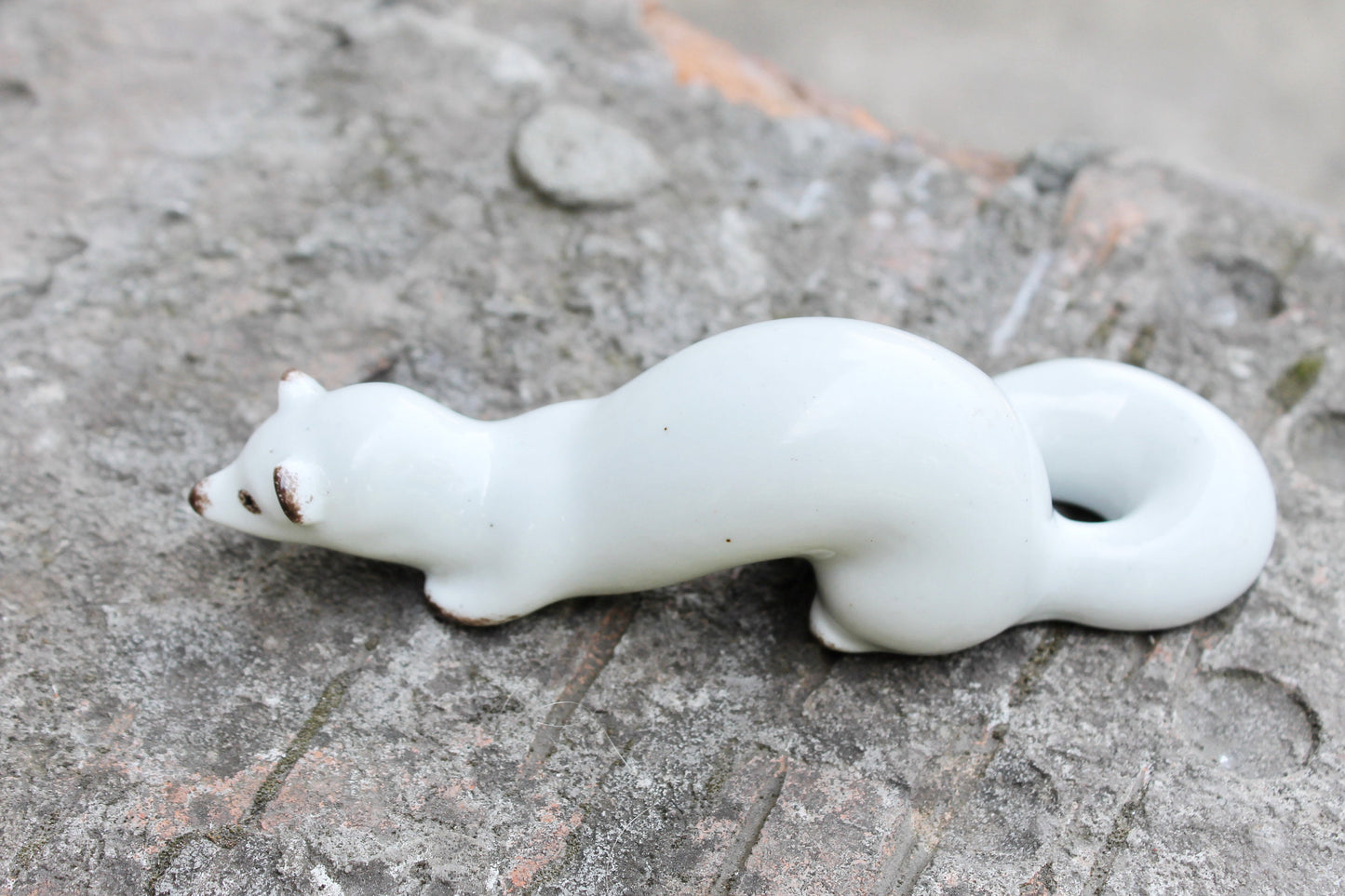 Weasel soviet porcelain figurine 5.5 inches. Polonsky factory of art ceramics USSR - USSR decor - Ukrainain porcelain