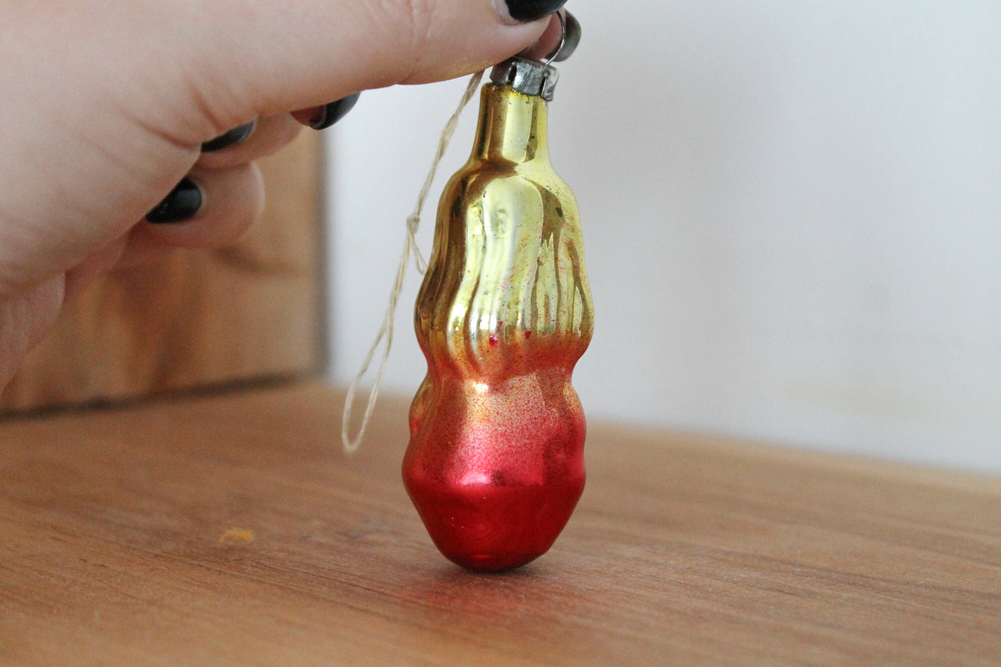 A Girl - Christmas tree toy decoration - 3 inches - Girl toy Soviet vintage - Christmas - New Year Glass Ornament, Made in USSR - 1970s