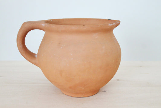 Pottery Clay Pot - Vintage USSR clay pot - Old Brown Pots Ukrainian traditional jug - handmade pottery jug - 1960s