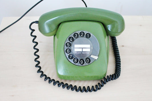 Vintage Soviet rotary telephone - circle dial rotary phone - vintage phone - Old Dial Desk Phone