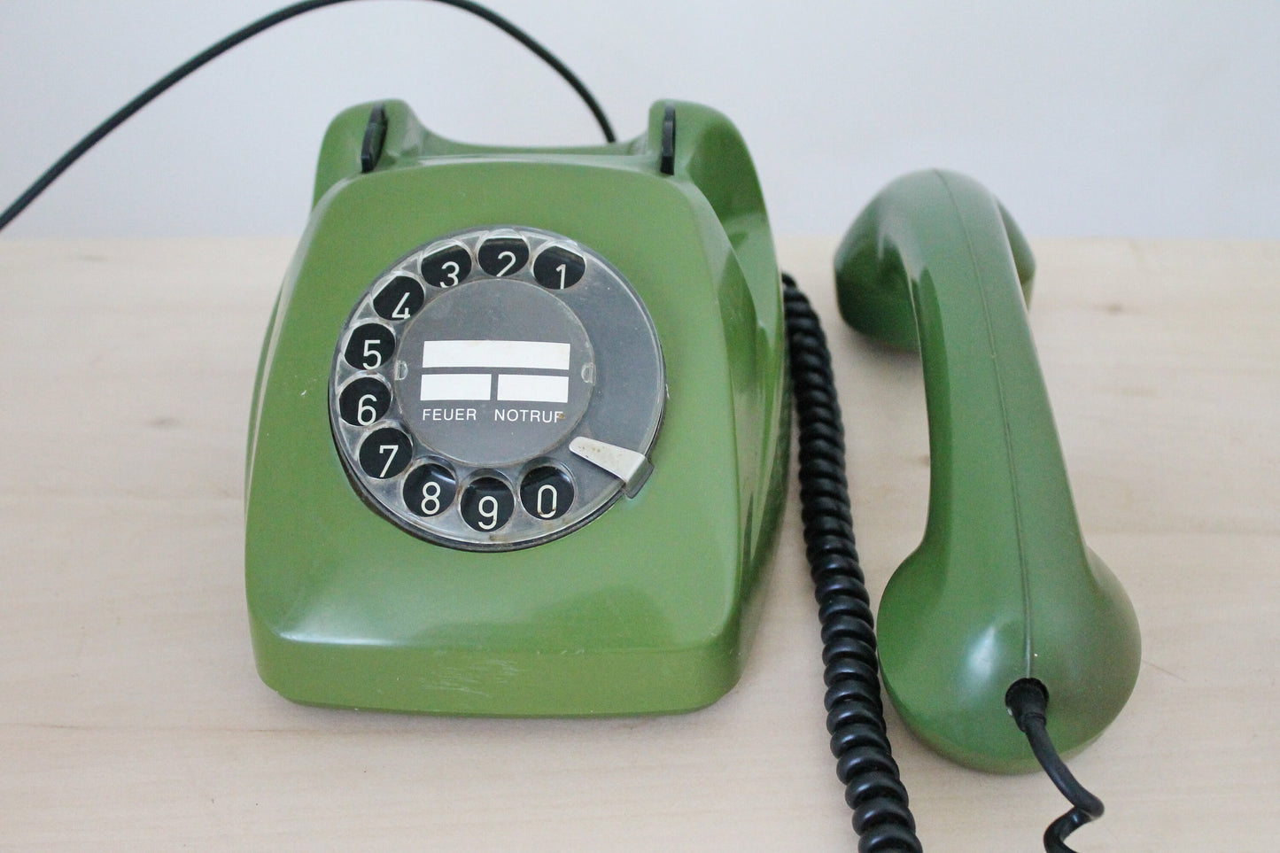 Vintage Soviet rotary telephone - circle dial rotary phone - vintage phone - Old Dial Desk Phone
