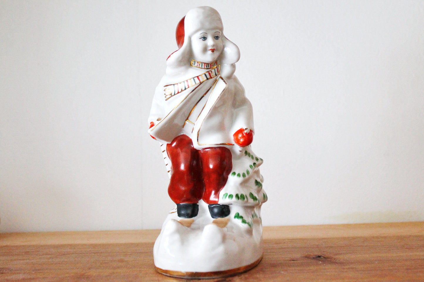 Vintage porcelain - Little skier - Ukrainian vintage - Ukrainain porcelain - Home decor - hand painted - made in USSR Ukraine