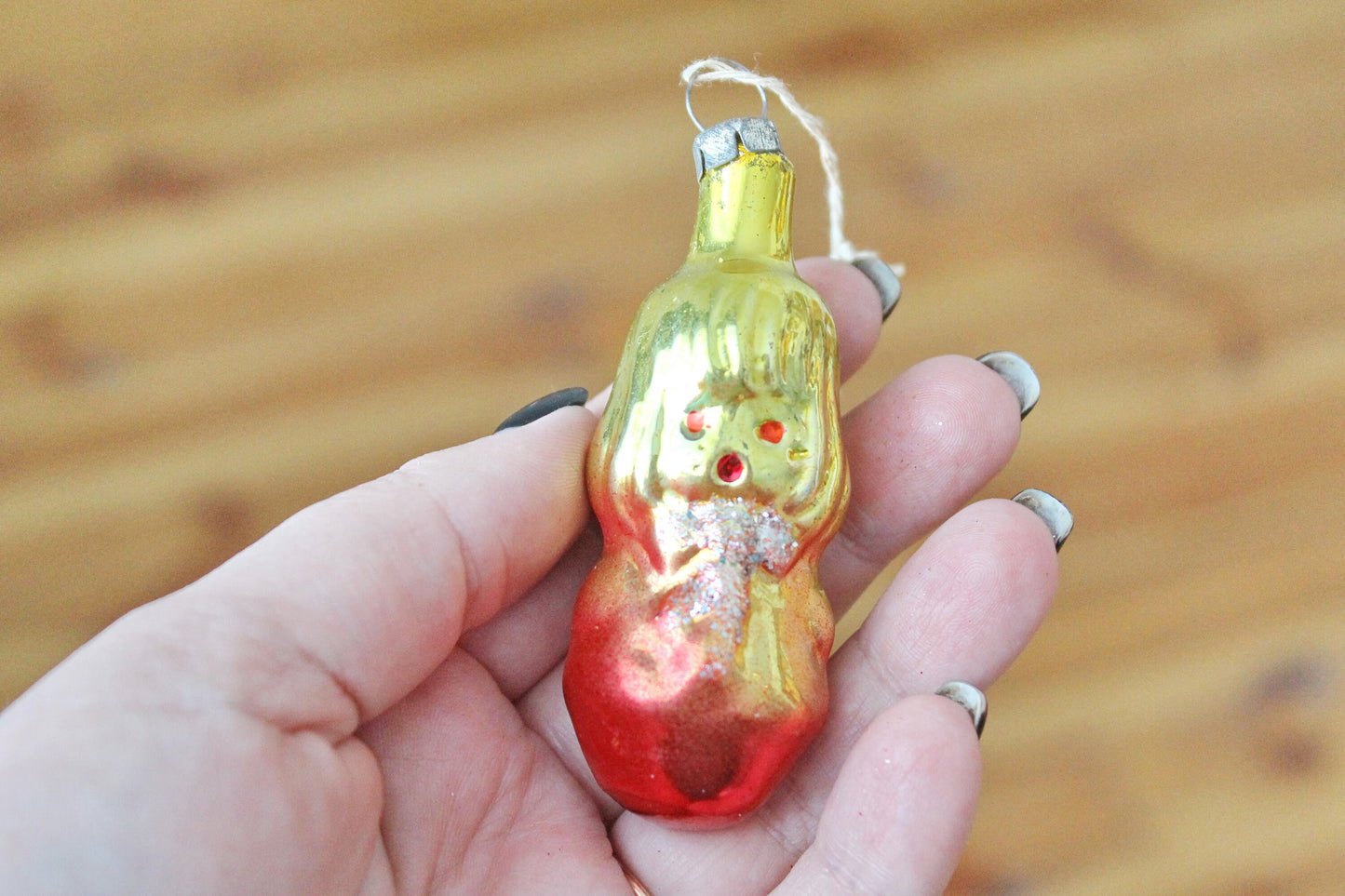 A Girl - Christmas tree toy decoration - 3 inches - Girl toy Soviet vintage - Christmas - New Year Glass Ornament, Made in USSR - 1970s