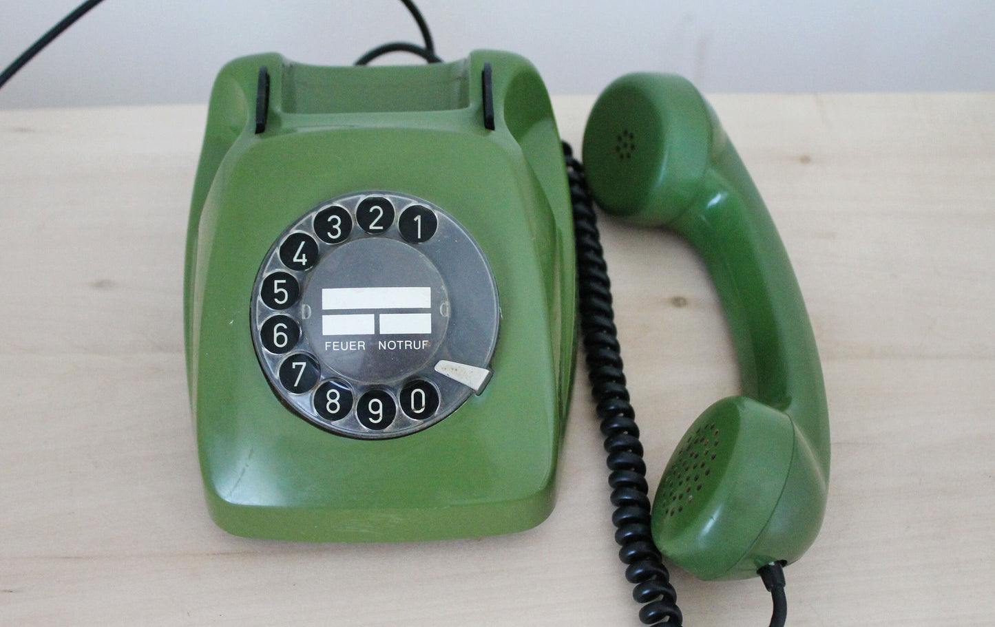 Vintage Soviet rotary telephone - circle dial rotary phone - vintage phone - Old Dial Desk Phone