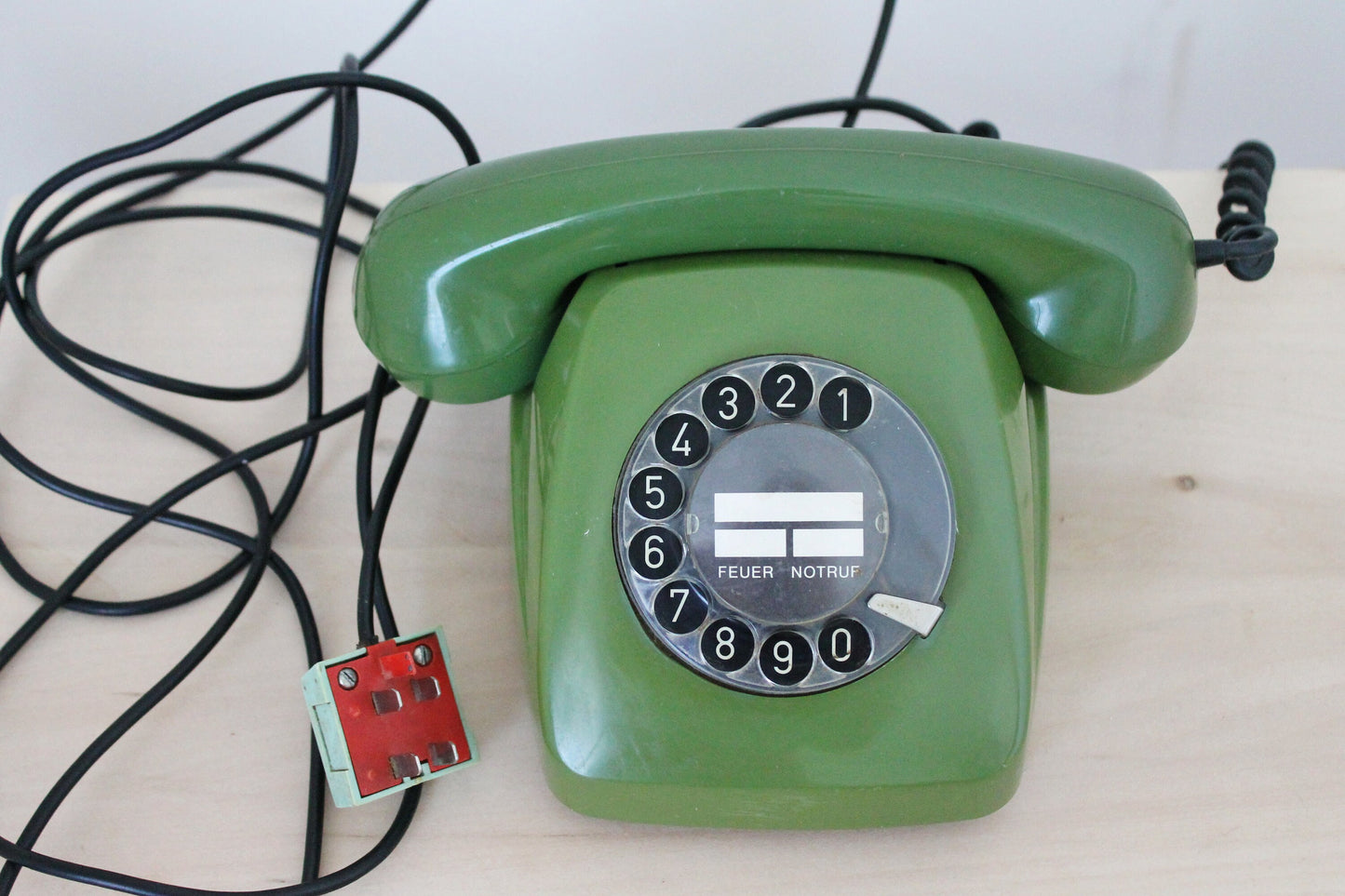 Vintage Soviet rotary telephone - circle dial rotary phone - vintage phone - Old Dial Desk Phone