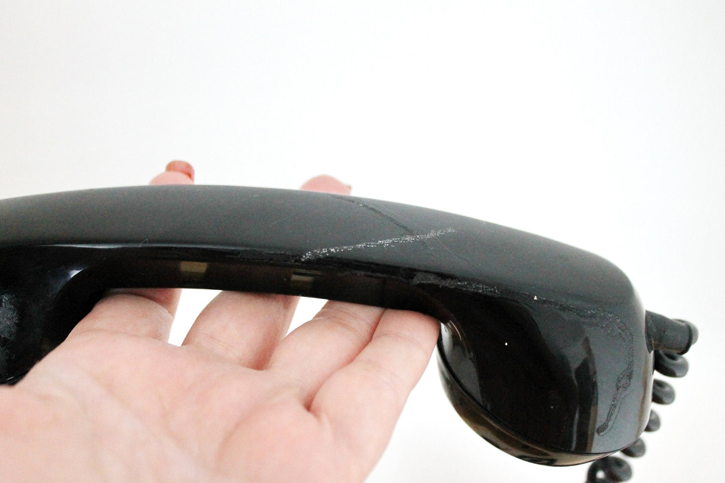 Vintage rotary black telephone from USSR - circle dial rotary phone - vintage phone - Old Dial Desk Phone
