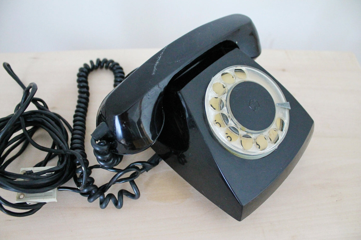 Vintage rotary black telephone from USSR - circle dial rotary phone - vintage phone - Old Dial Desk Phone
